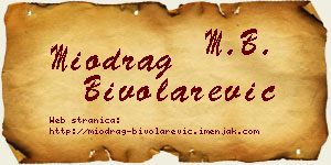 Miodrag Bivolarević vizit kartica
